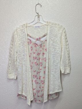 Knitworks | Girls | Set of 2 | Floral Tank Top & Light  Sweater